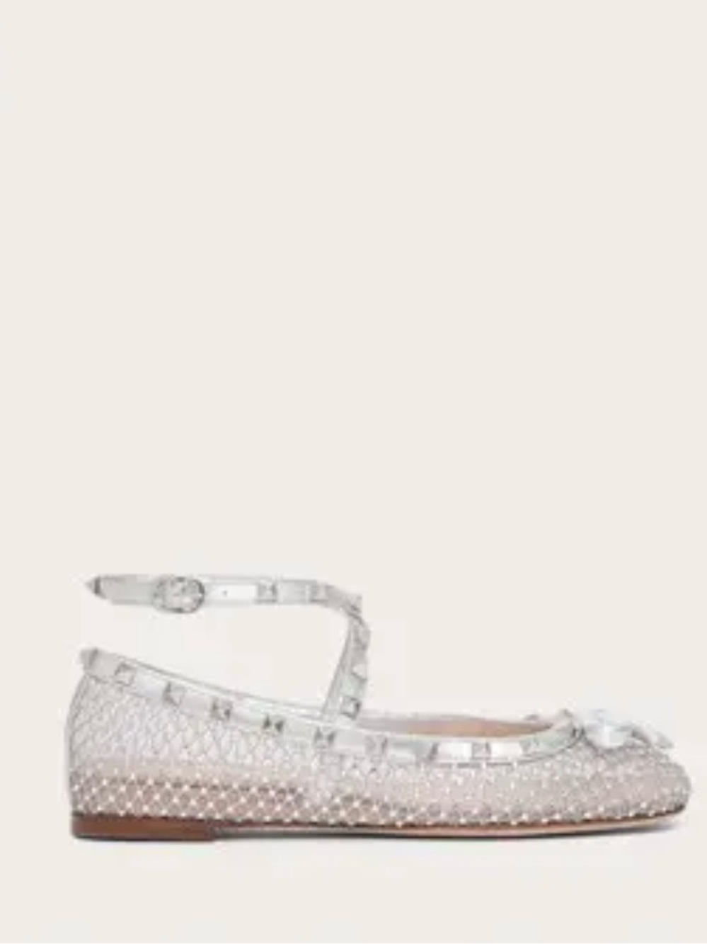 Valentino Garavani Rockstud Mesh Ballerina With Crystals...38